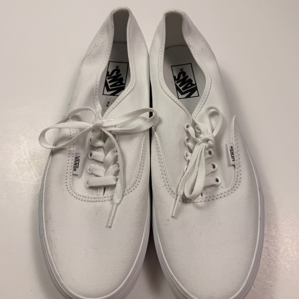 Vans Authentic Lo Pro White Canvas Low Top Sneakers Womens 12 Mens 10.5